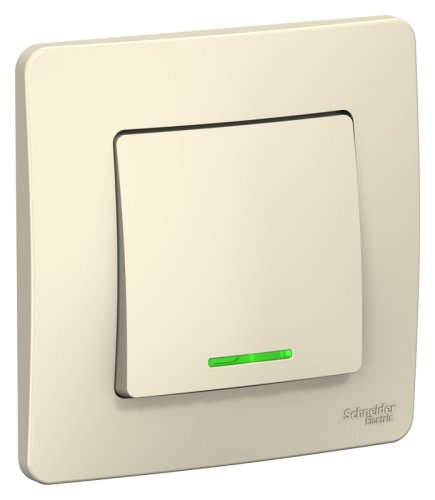 Выключатель с подсветкой с рамкой Systeme Electric Blanca 1-кл. молочный фото Выключатель с подсветкой с рамкой Systeme Electric Blanca 1-кл. молочный картинка